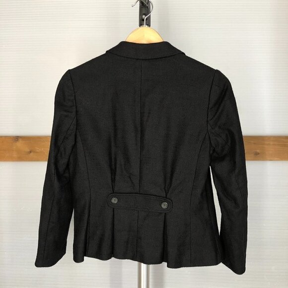 Banana REPUBLIC FACTORY Linen/Cotton Black Woven‎ Blazer Sz 8 - Picture 2 of 11